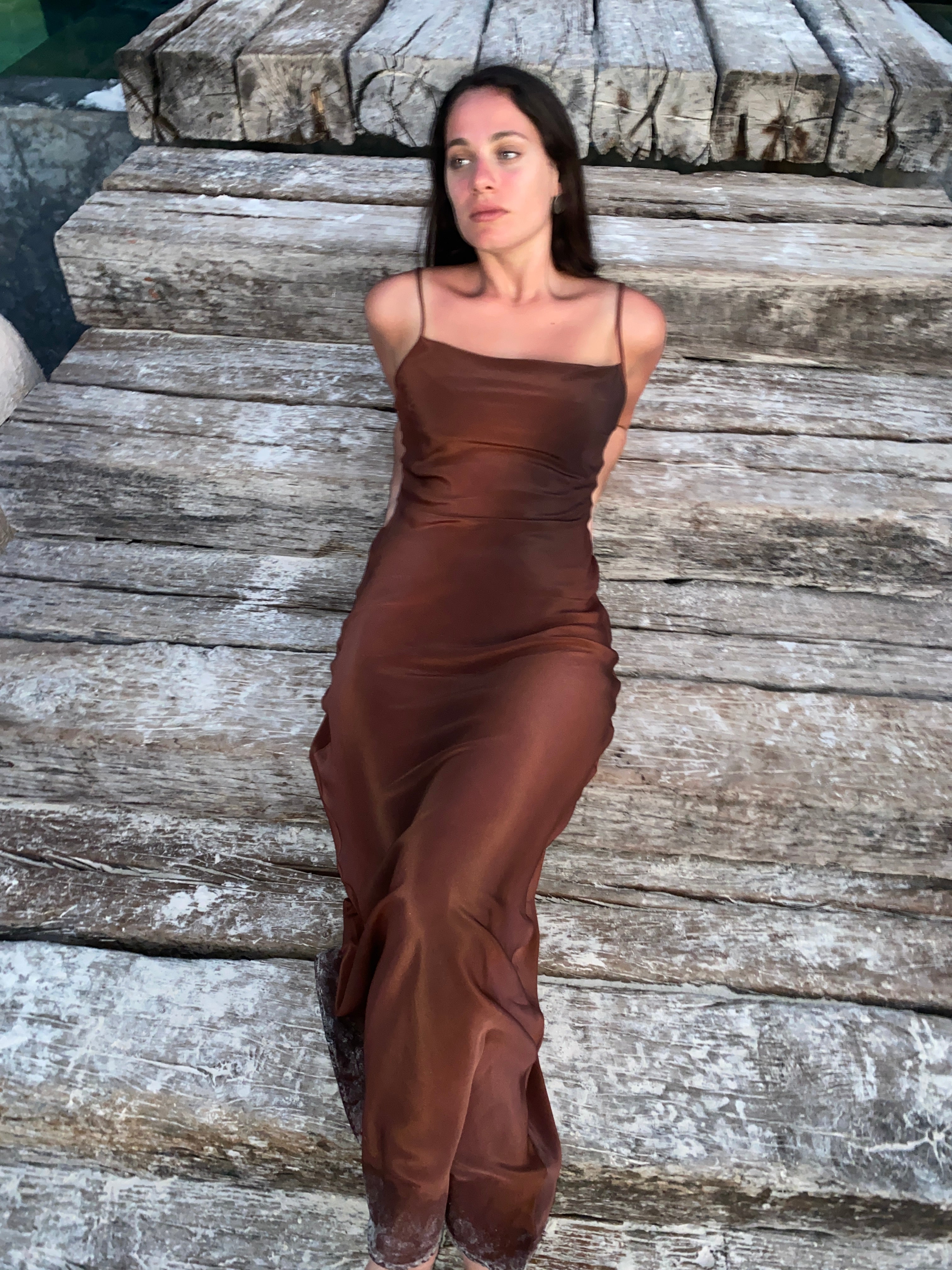 Vestido de seda Atena