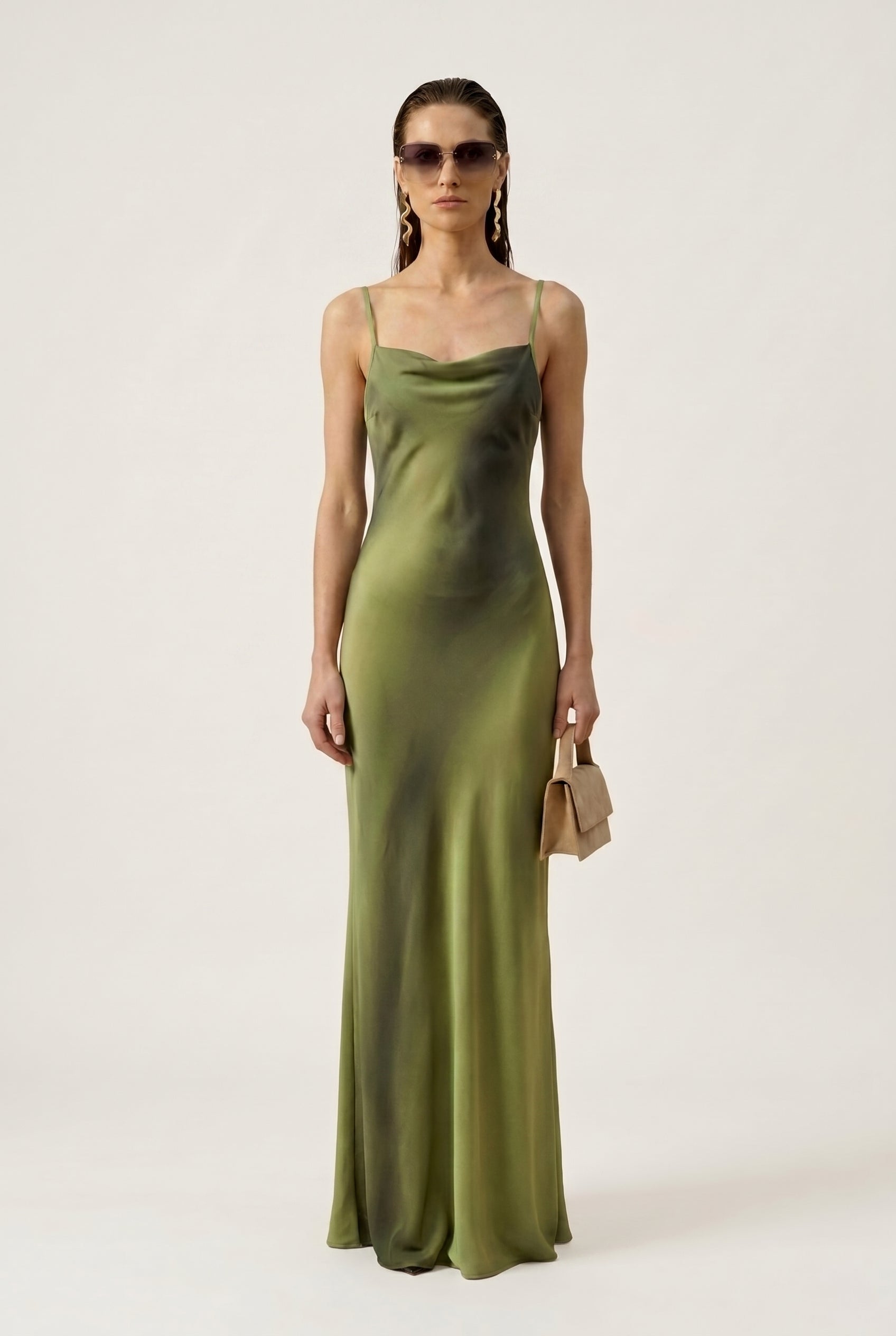 Matcha Silk Atena Dress