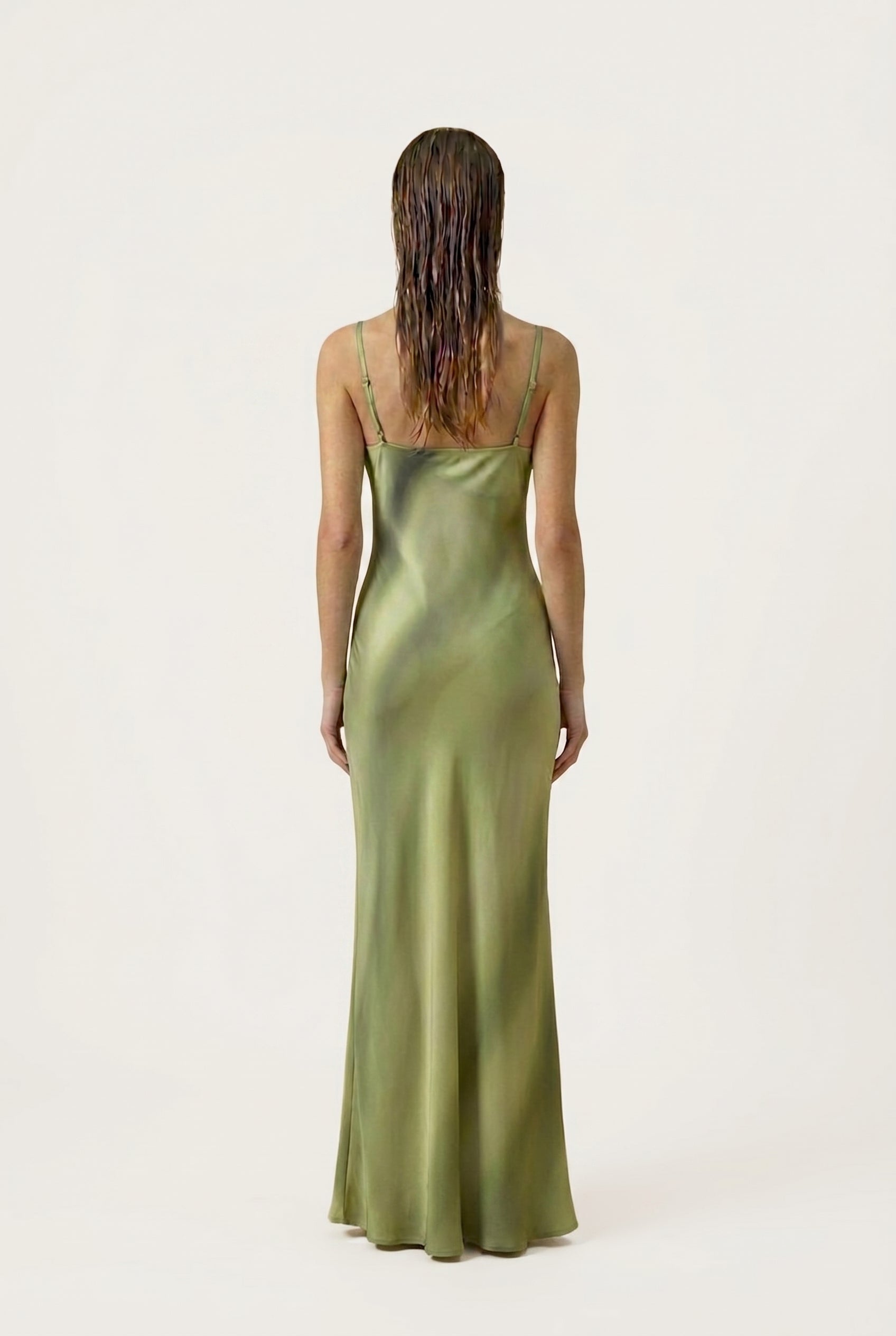Matcha Silk Atena Dress
