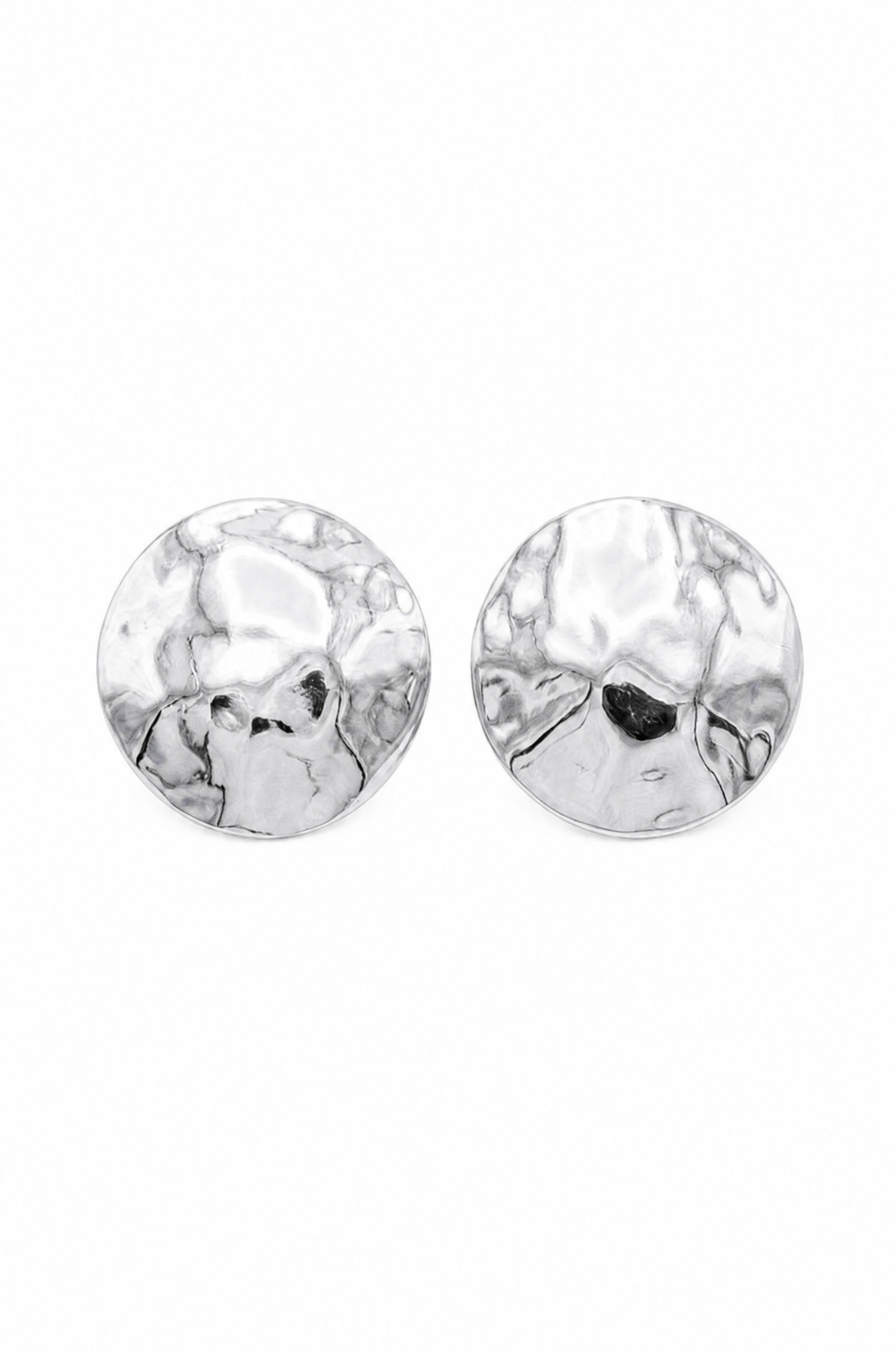 Silver Round Earrings