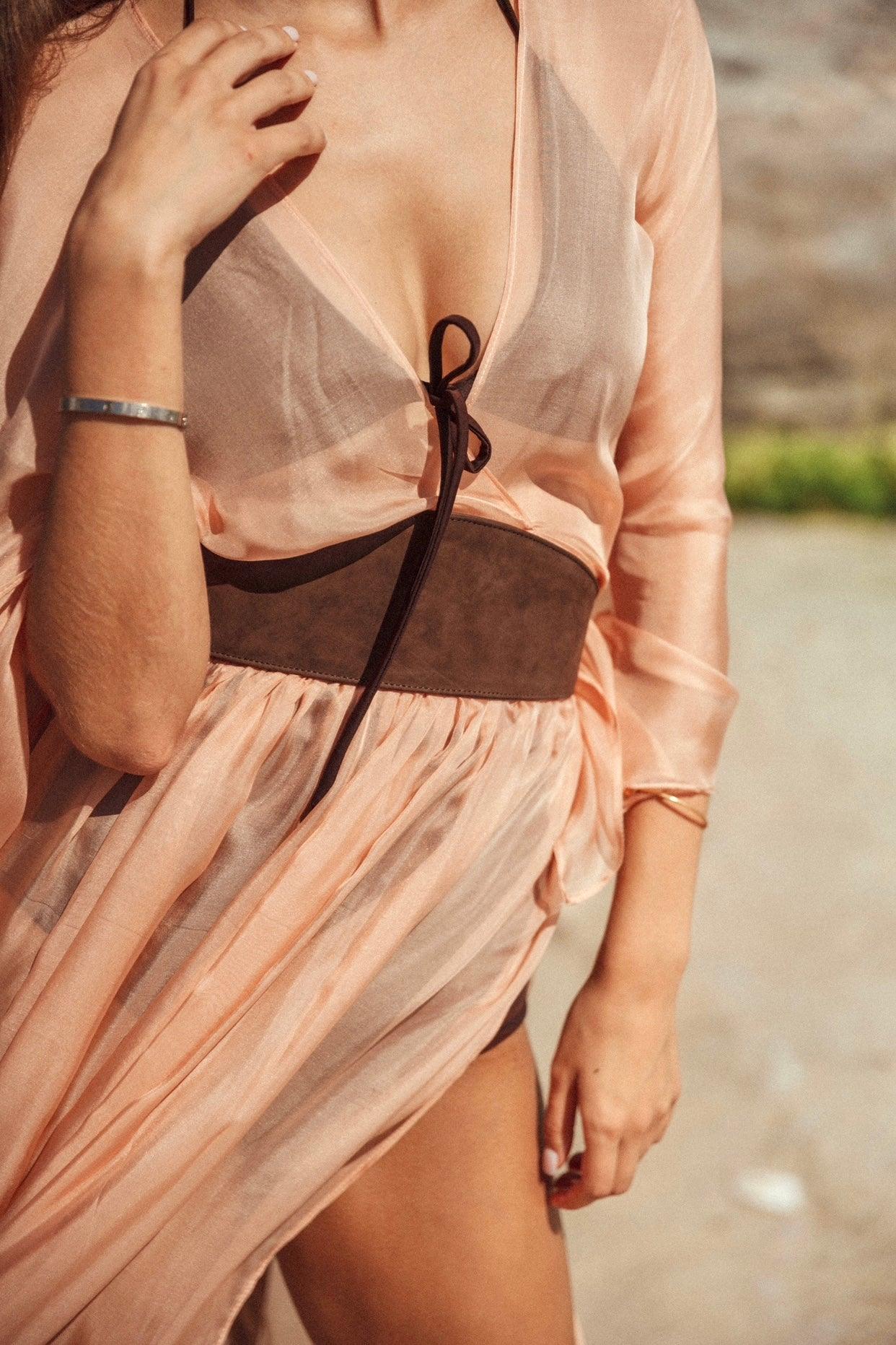 Leather and Silk Belt - maryjaneresortwear