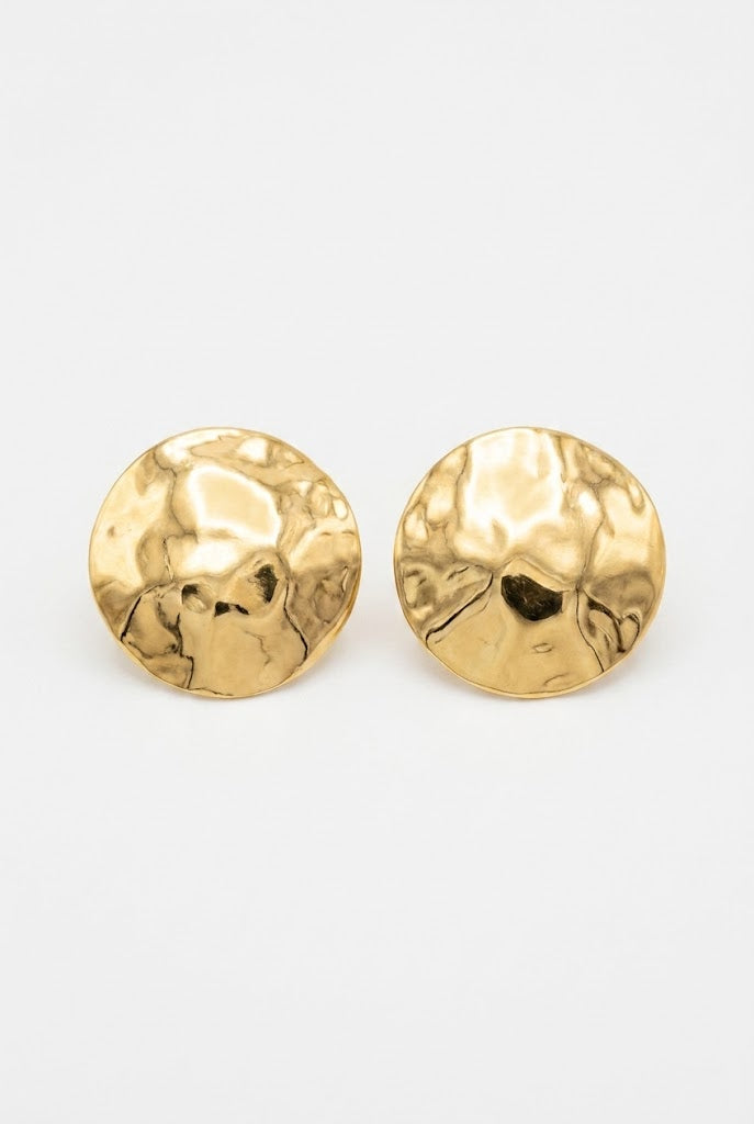 Gold Round Earrings