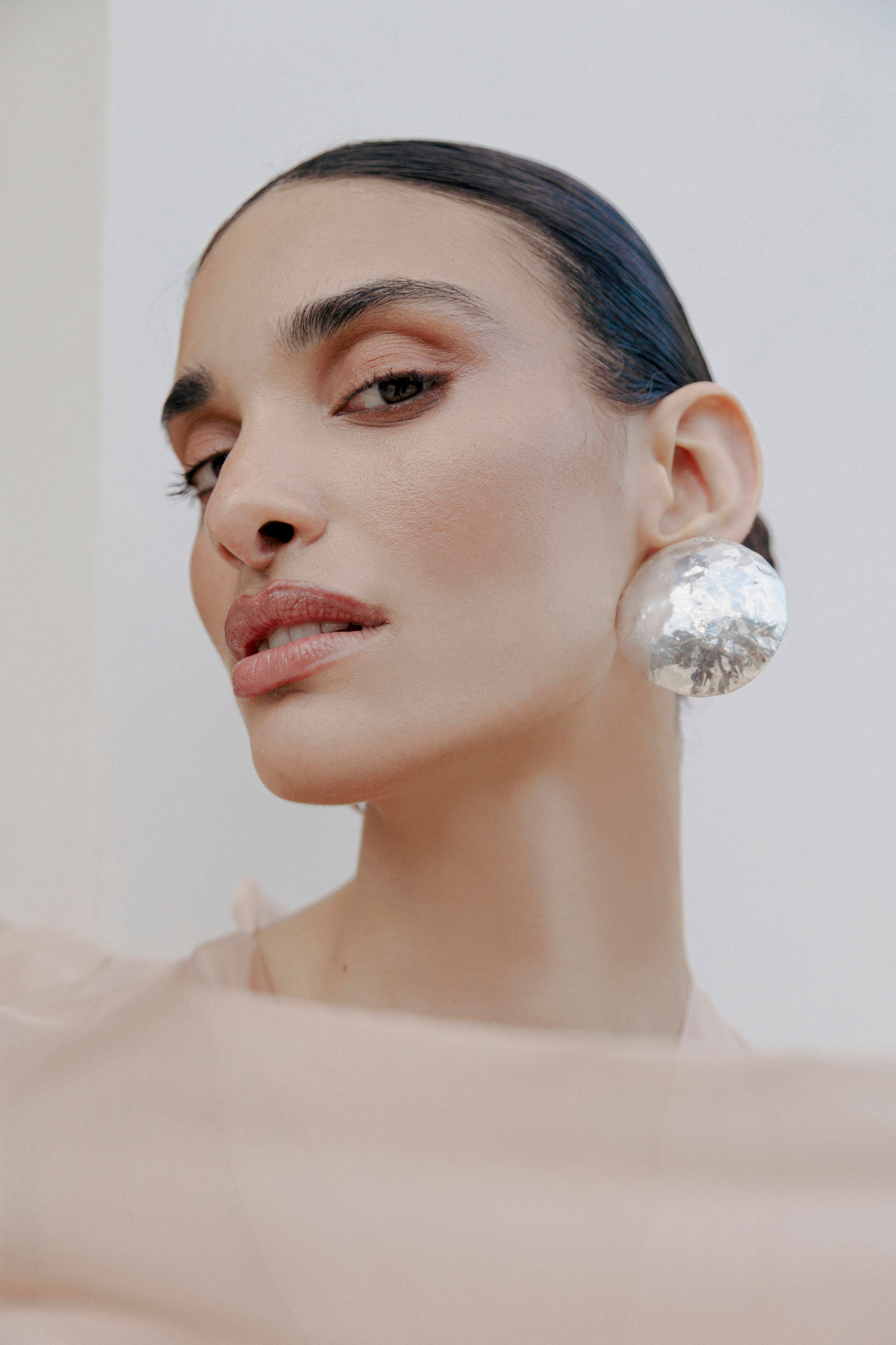 Silver Round Earrings