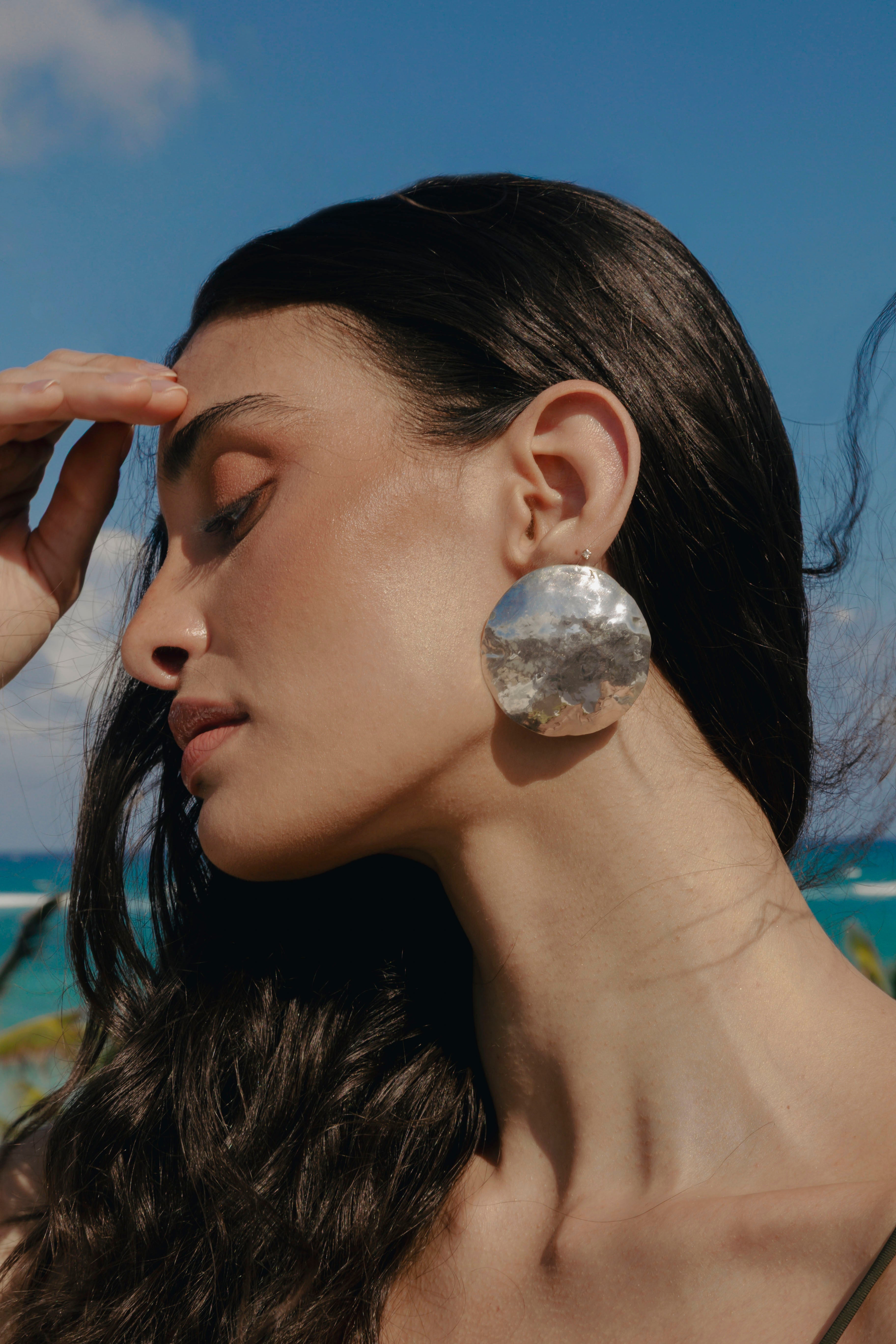 Silver Round Earrings