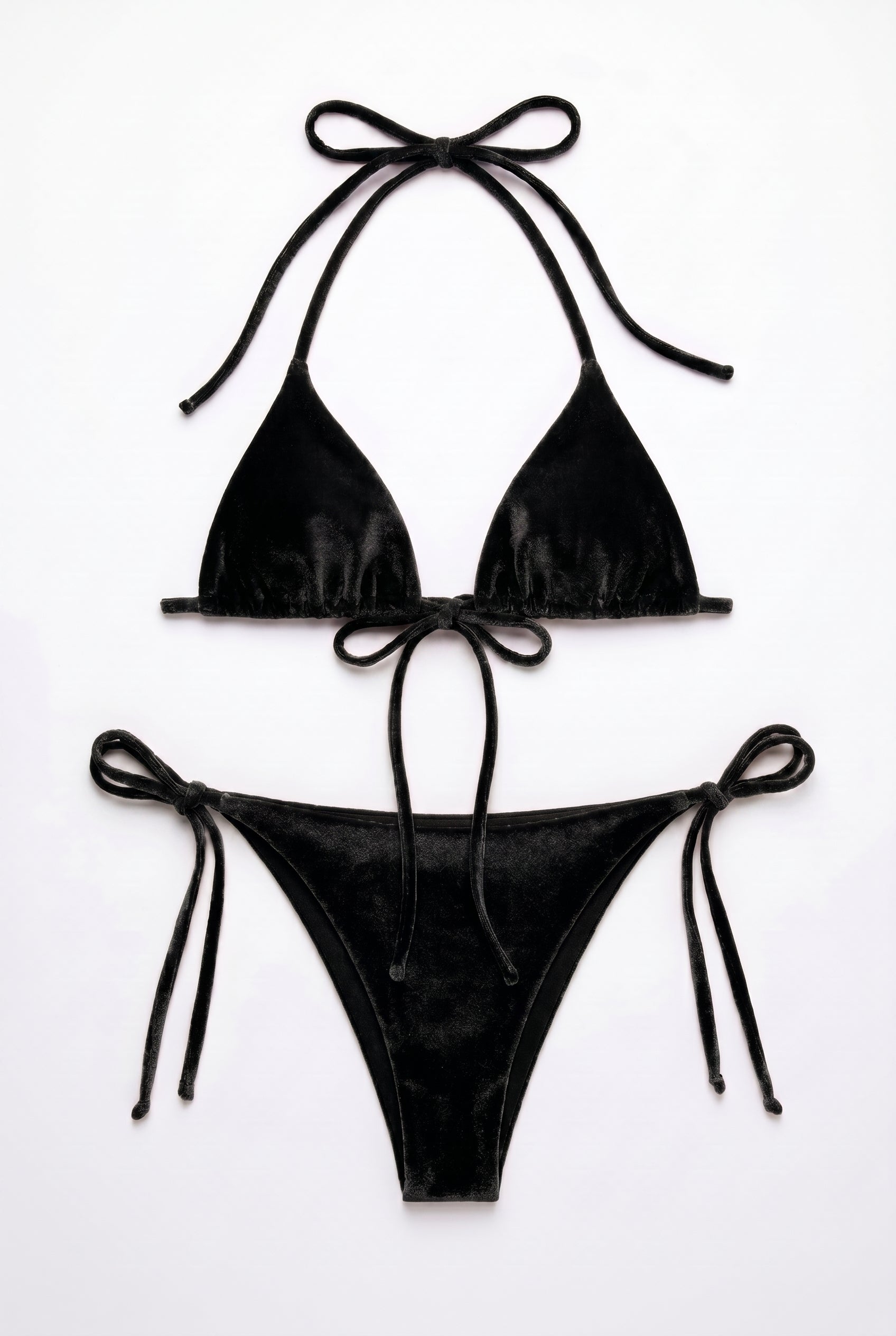 Black Velvet Bikini Set