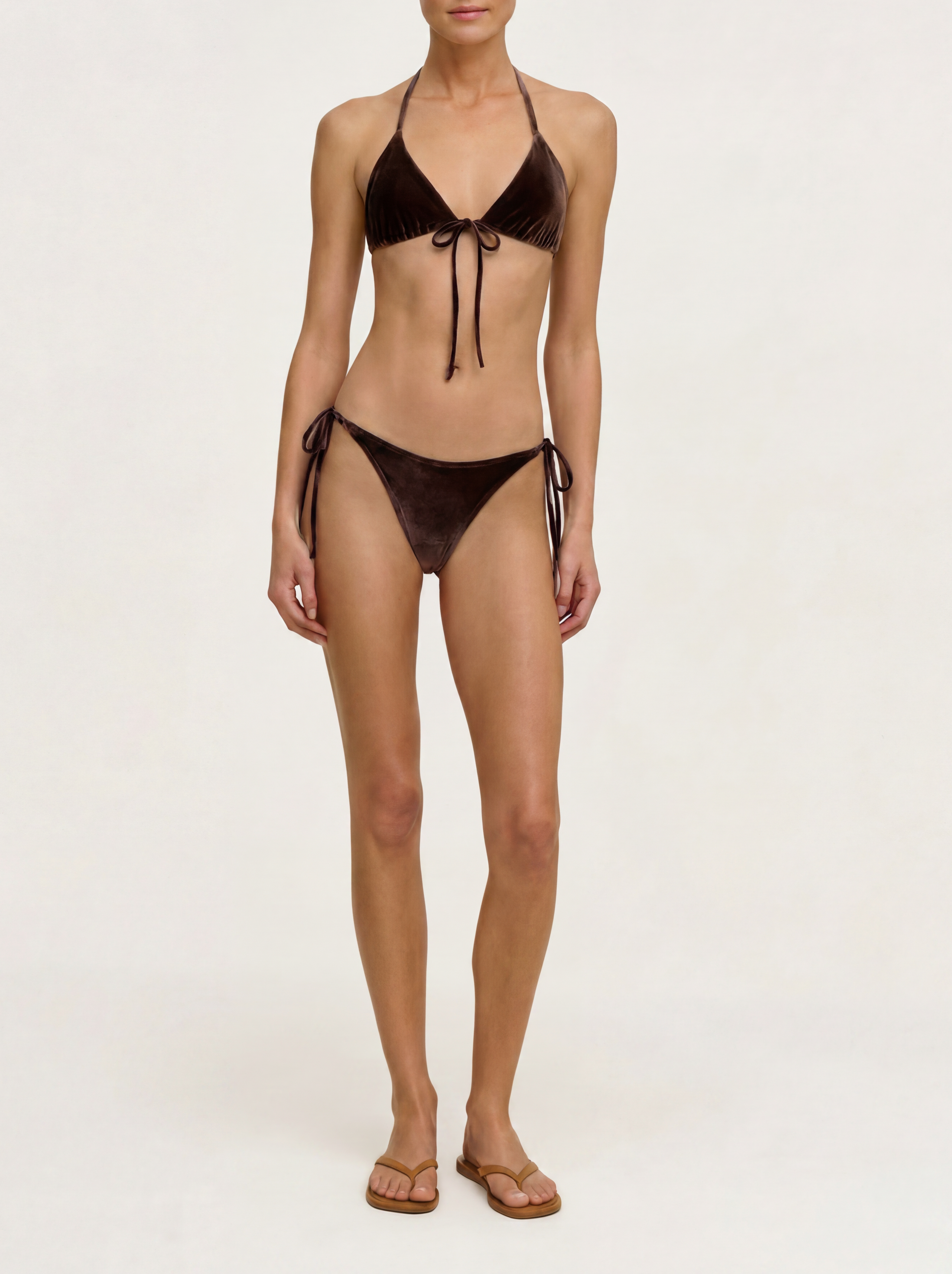 Burgundy Velvet Bikini Set